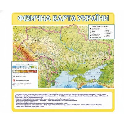 Фізична карта України «Корисні копалини»